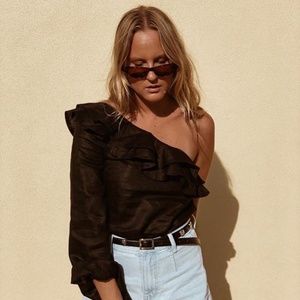 VG By Serge One-Shoulder Linen Top Verge Girl